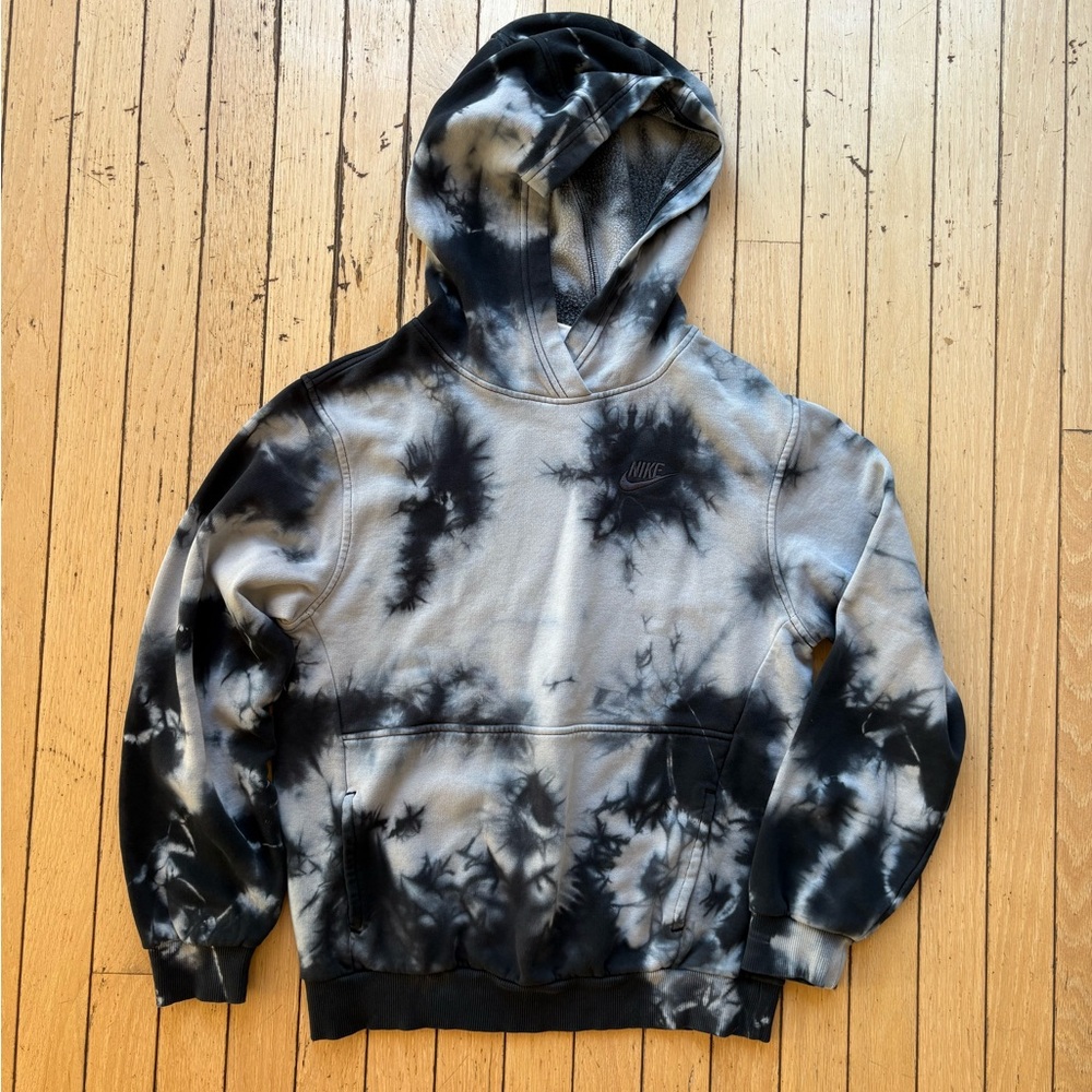 Nike Boys Black Tie-Dye Hoodie